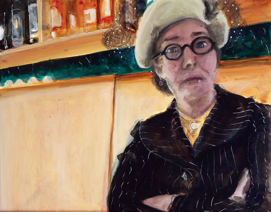 Lyno In Pinstripe At Gert St Enoteca. Acrylic on panel SOLD