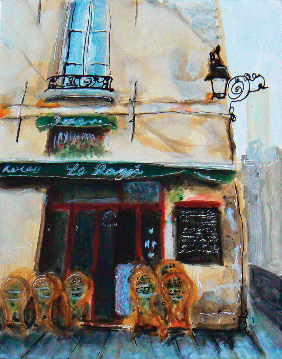Le Sevigne Marais, Paris. Acrylic on panel. SOLD