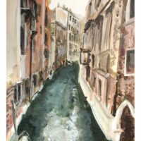 Greeting Card: Canal, Venice 2018 by Soula Mantalvanos