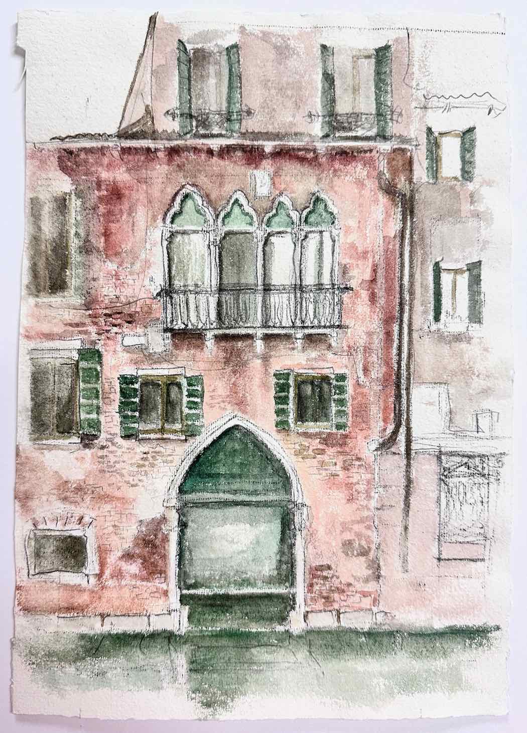 Soula Mantalvanos ⁨Rio dei Barcaroli⁩ ⁨Venice⁩ ⁨Italy⁩ 2022 watercolour $550 uf