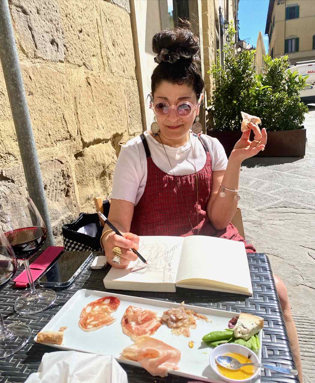 Sketching (with Mortadella) in Arezzo