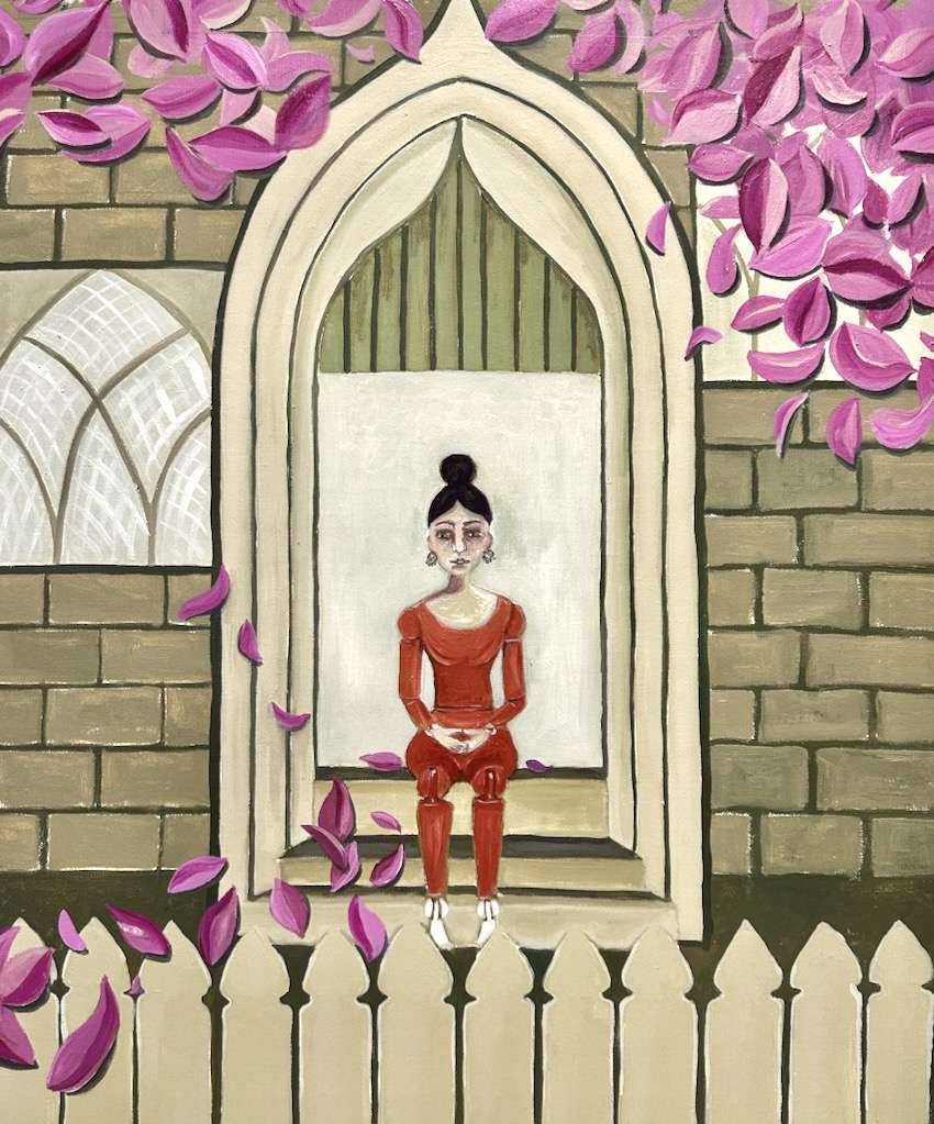 Soula Mantalvanos The Unfading Flower oil on linen 62 x 53cm