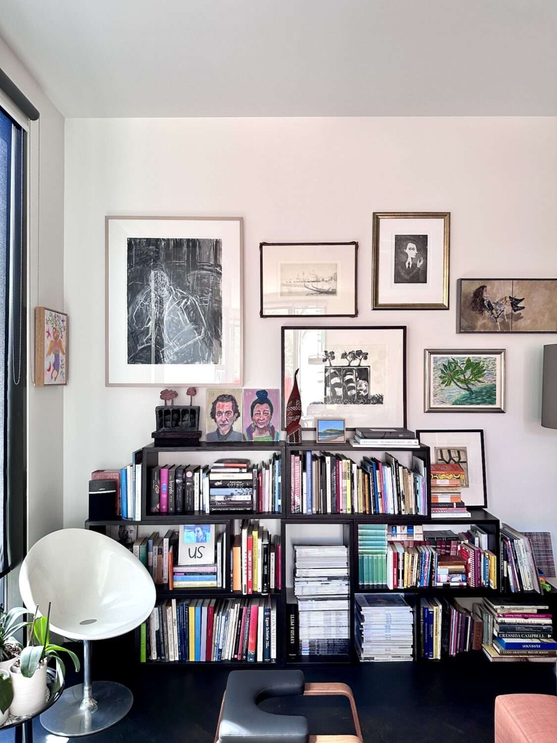 From left: Michael Leunig, David Fairbairn, Sir Arthur Streeton, Philip Davey, Jiri Tibor Novak, Takis Theodorou, Soula Mantalvanos and portraits by Jim Pavlidis